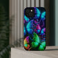 Neon Flutter Symphony Neon Butterflies Premium Art Magsafe Magnet Tough IPhone 13 14 15 Pro Plus Max and Mini in Matte and Glossy Phone cases