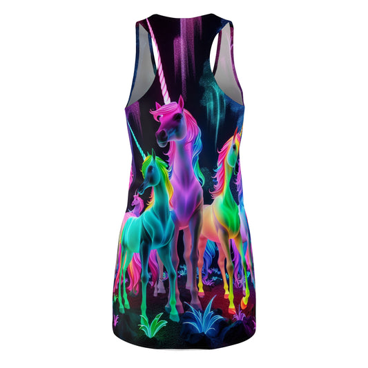 Neon Unicorn Splatter Neon Unicorns Racerback Dress