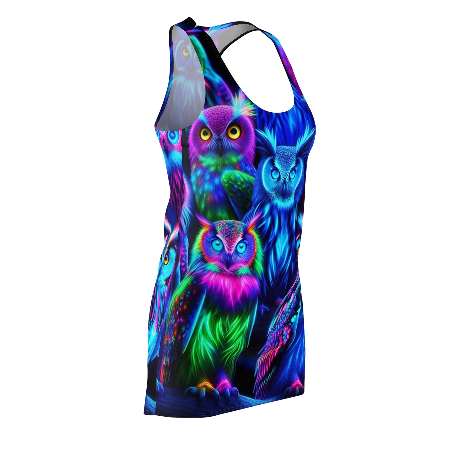 Neon Night Owls. Neon Owls Racerback Dress
