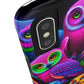 "Electric Vivid Night Owls" NEON Owls Tough Phone Case