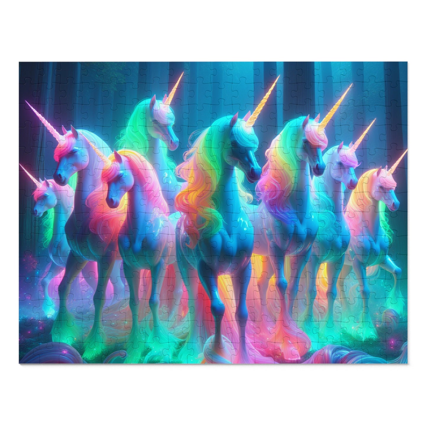 NeonUniClan. - Neon Unicorns Puzzle 30, 110, 252, and 1000 Pieces