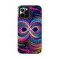 Psychedelic Dreams in Neon Void. Trippy Infinity Patterns Tough Phone Case Iphone 7 8 9 10 11 12 13 14 Pro Max Mini Plus XR XS SE