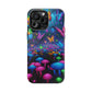 Neon Fruition Neon Butterflies and Mushrooms Premium Art Magsafe Magnet Tough IPhone 13 14 15 Pro Plus Max and Mini in Matte and Glossy Phone cases