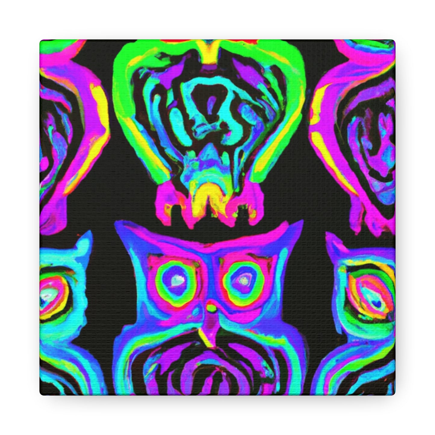 Neon Night Owls. NEON Owls Art Canvas