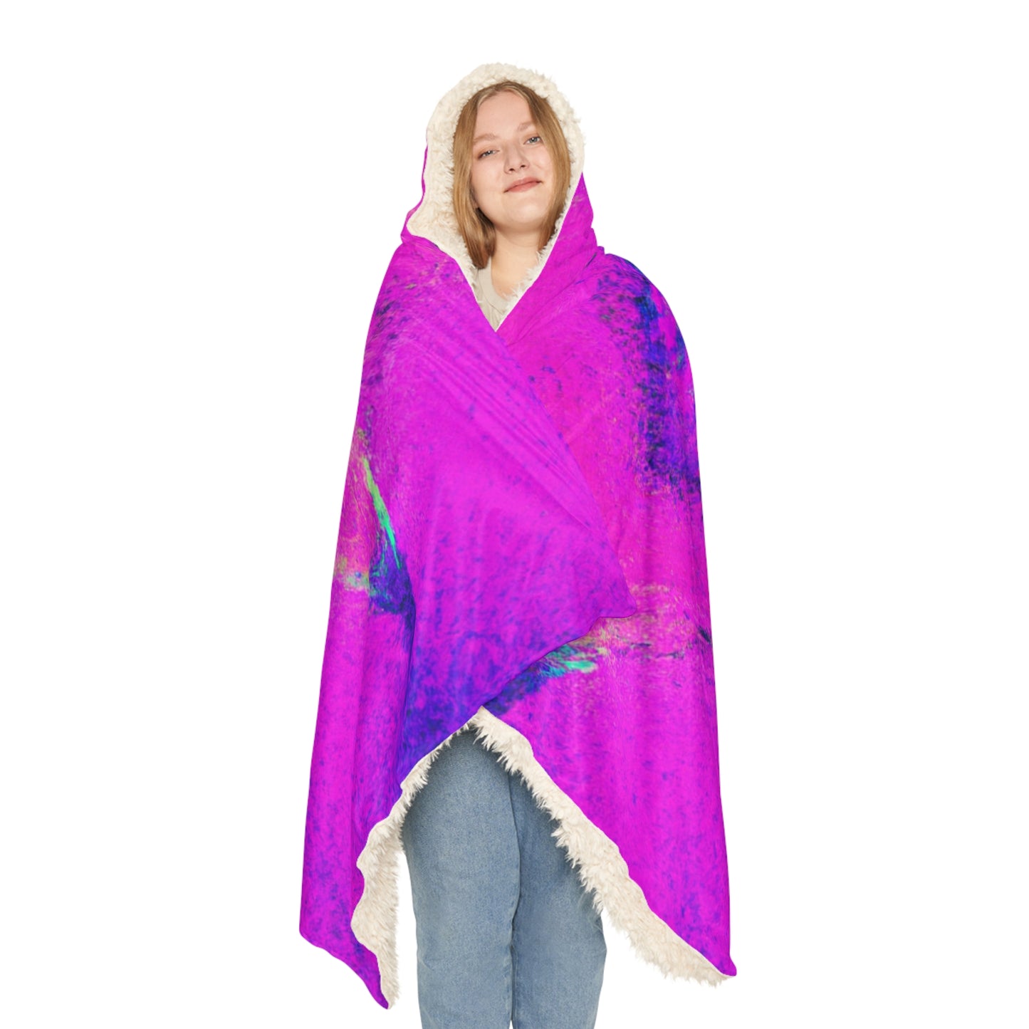 "Infinite Spectrum" - NEON Infinity Patterns Art Hooded Snuggle Blanket