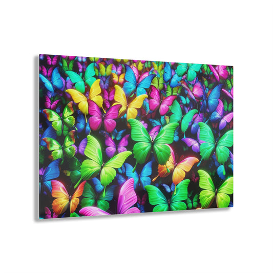 Neon Butterfly Splendor. NEON Butterflies Art 1/4" Glossy Acrylic Art