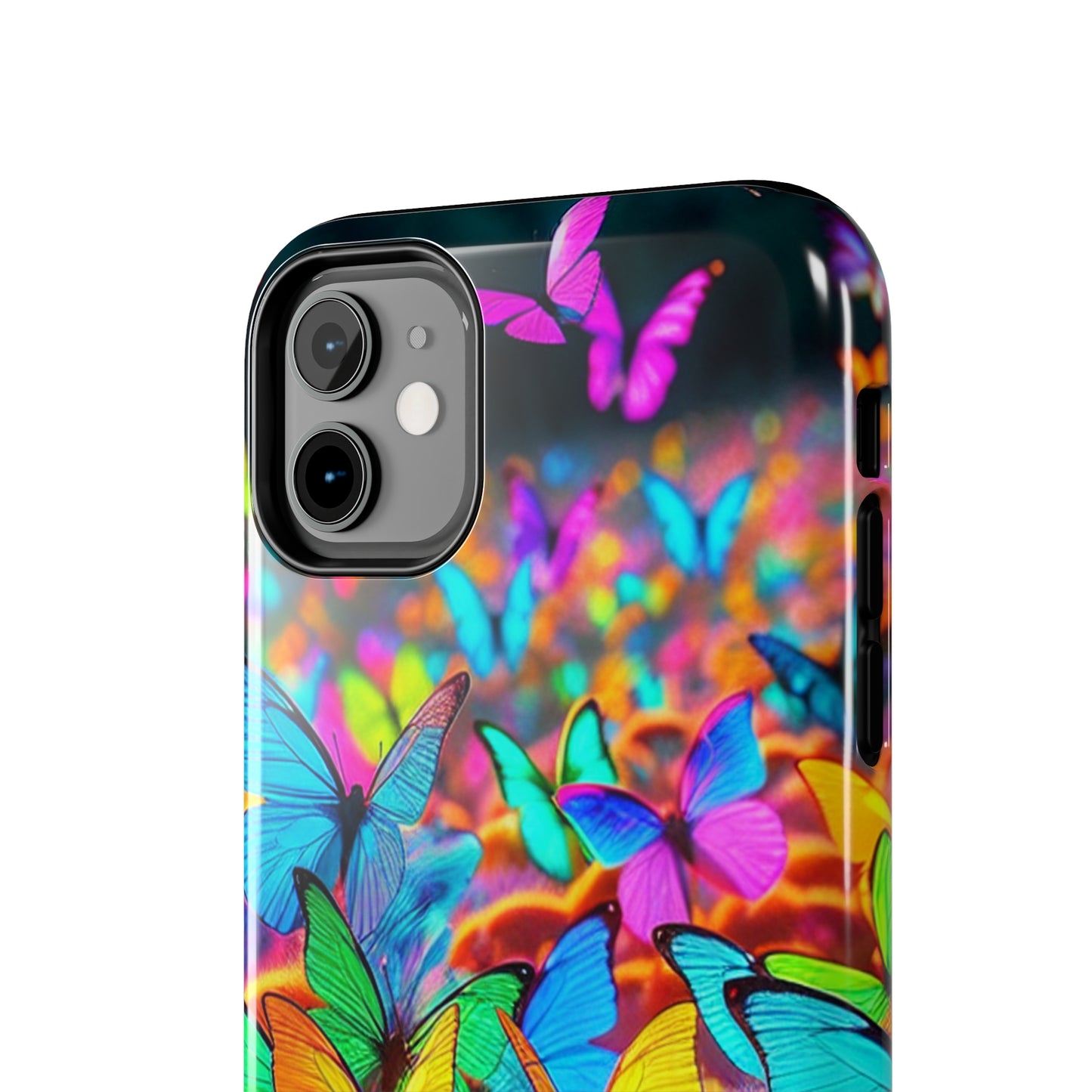 "Neon Butterfly Mural" NEON Butterflies Tough Phone Case Iphone 6 7 8 9 10 11 12 13 14 SE X XR XS Pro Max Mini Plus