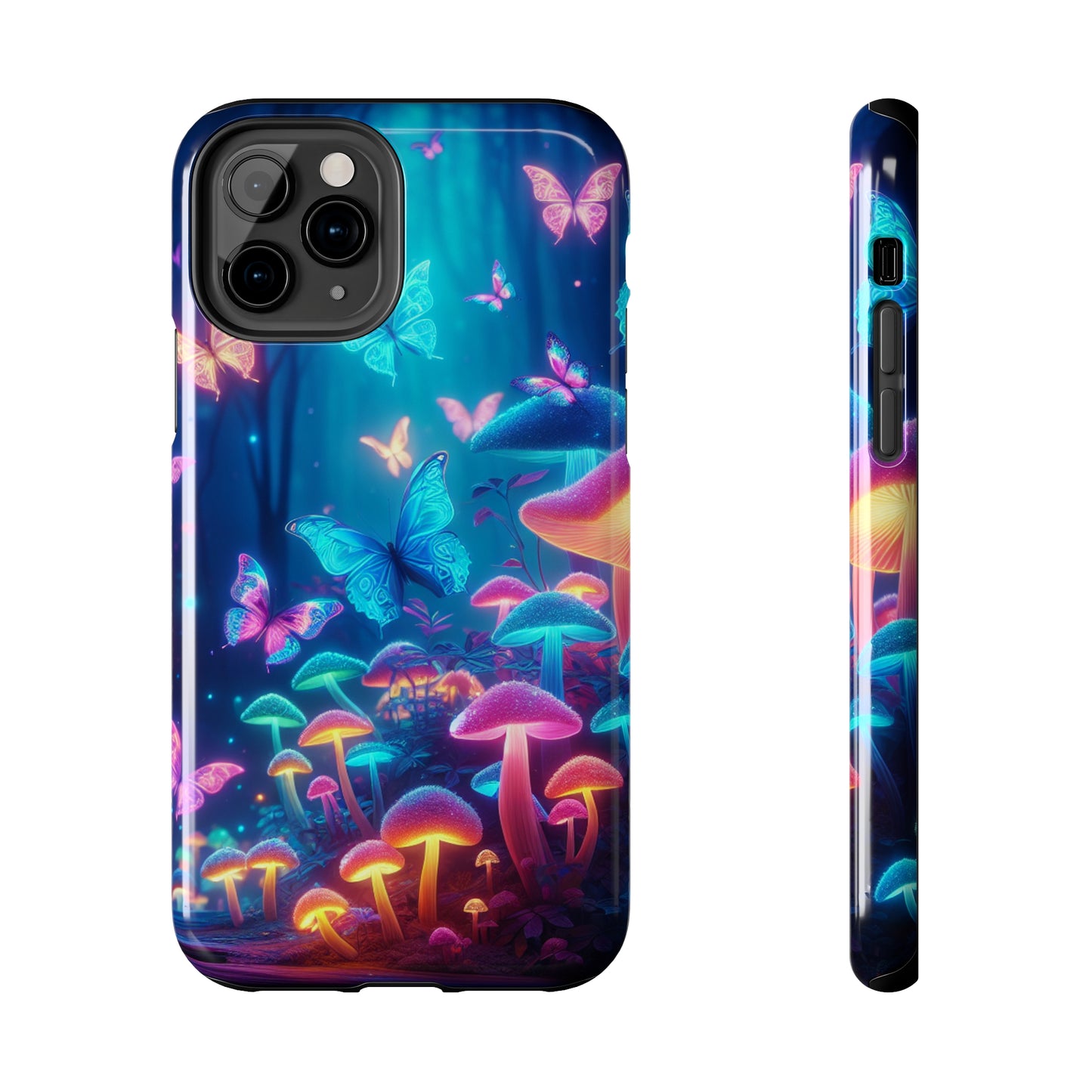 Luminous Jewels in the Forest. Mushrooms & Butterflies Tough Phone Case