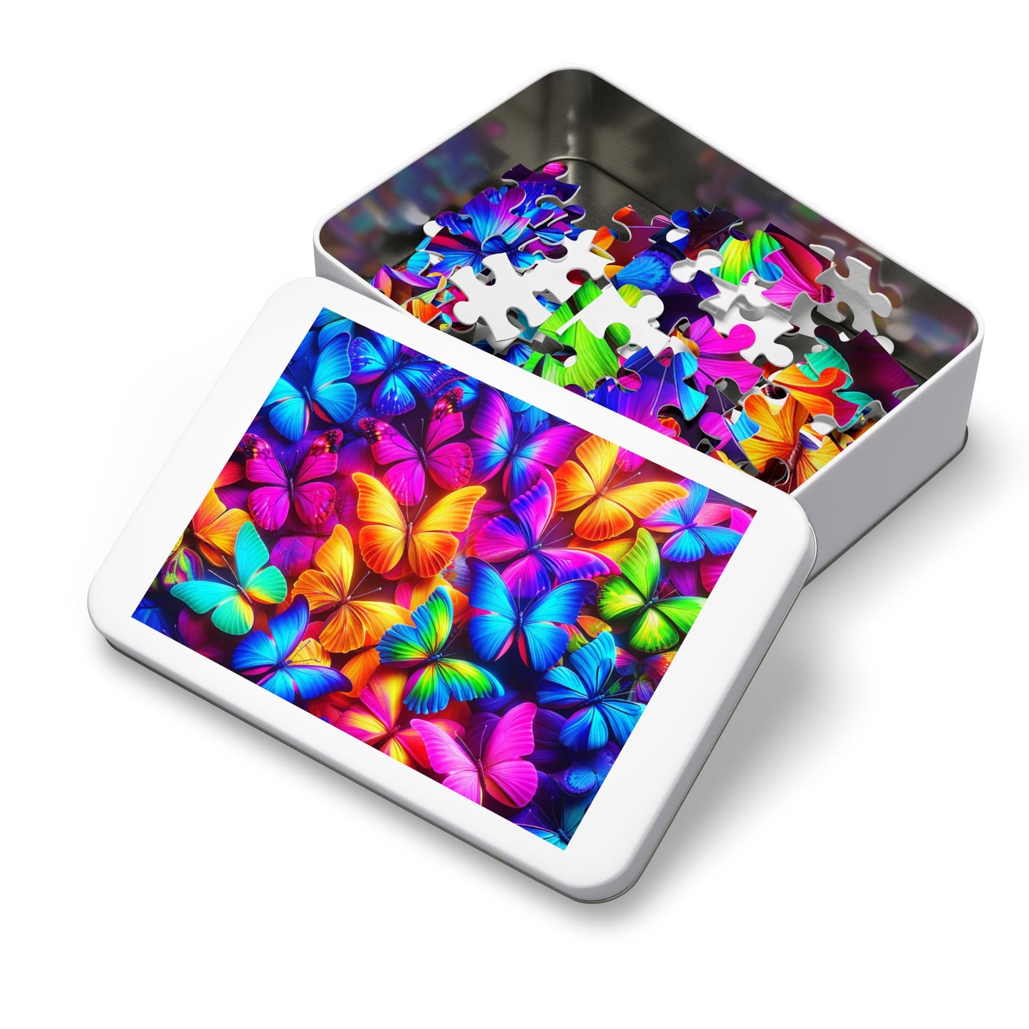 Neon Flutter. - Neon Butterflies Puzzle30, 110, 252, and 1000 Pieces
