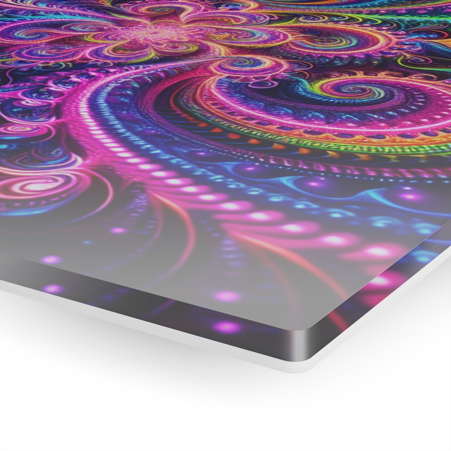 Quantum Prismatic Visions. Trippy infity Pattern 1/4" Glossy Acrylic Art