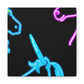 Vibrant Neon Fantasy NEON Unicorns Art Canvas