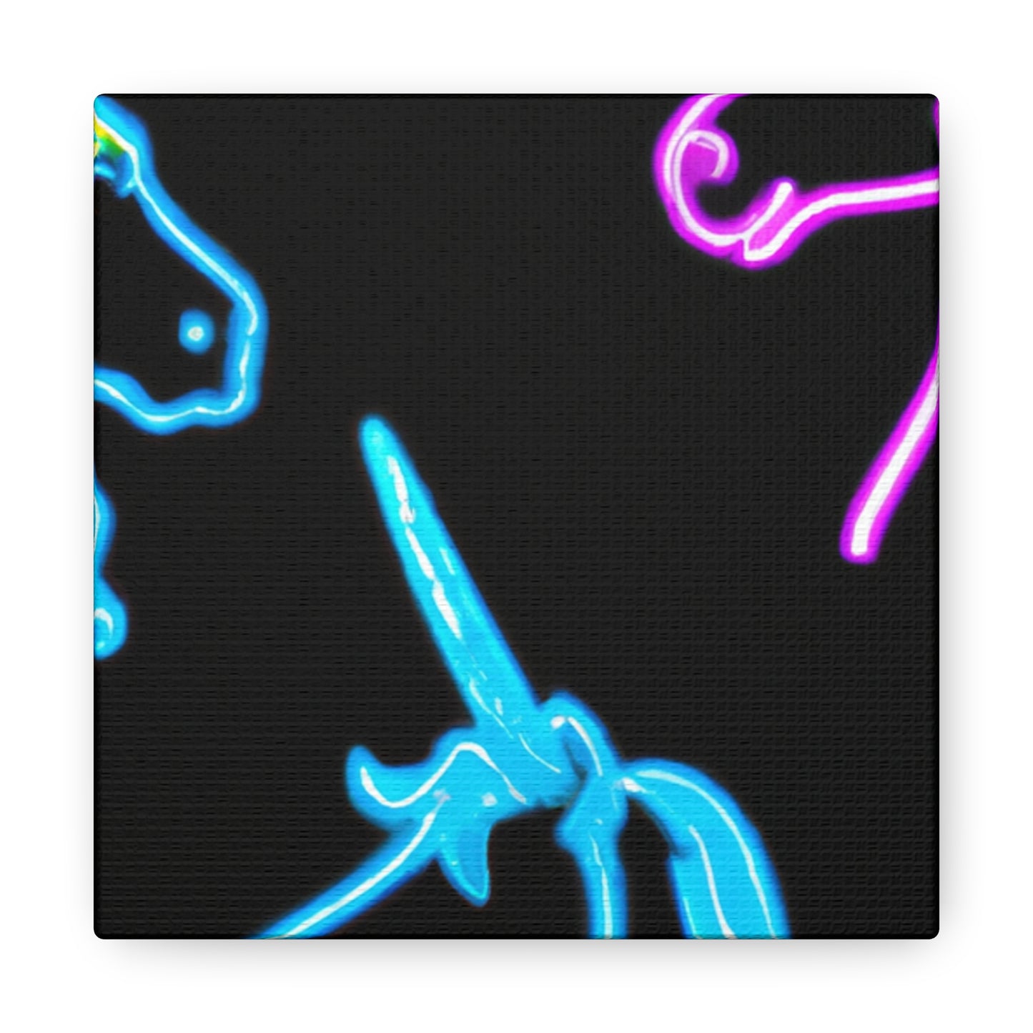 Vibrant Neon Fantasy NEON Unicorns Art Canvas