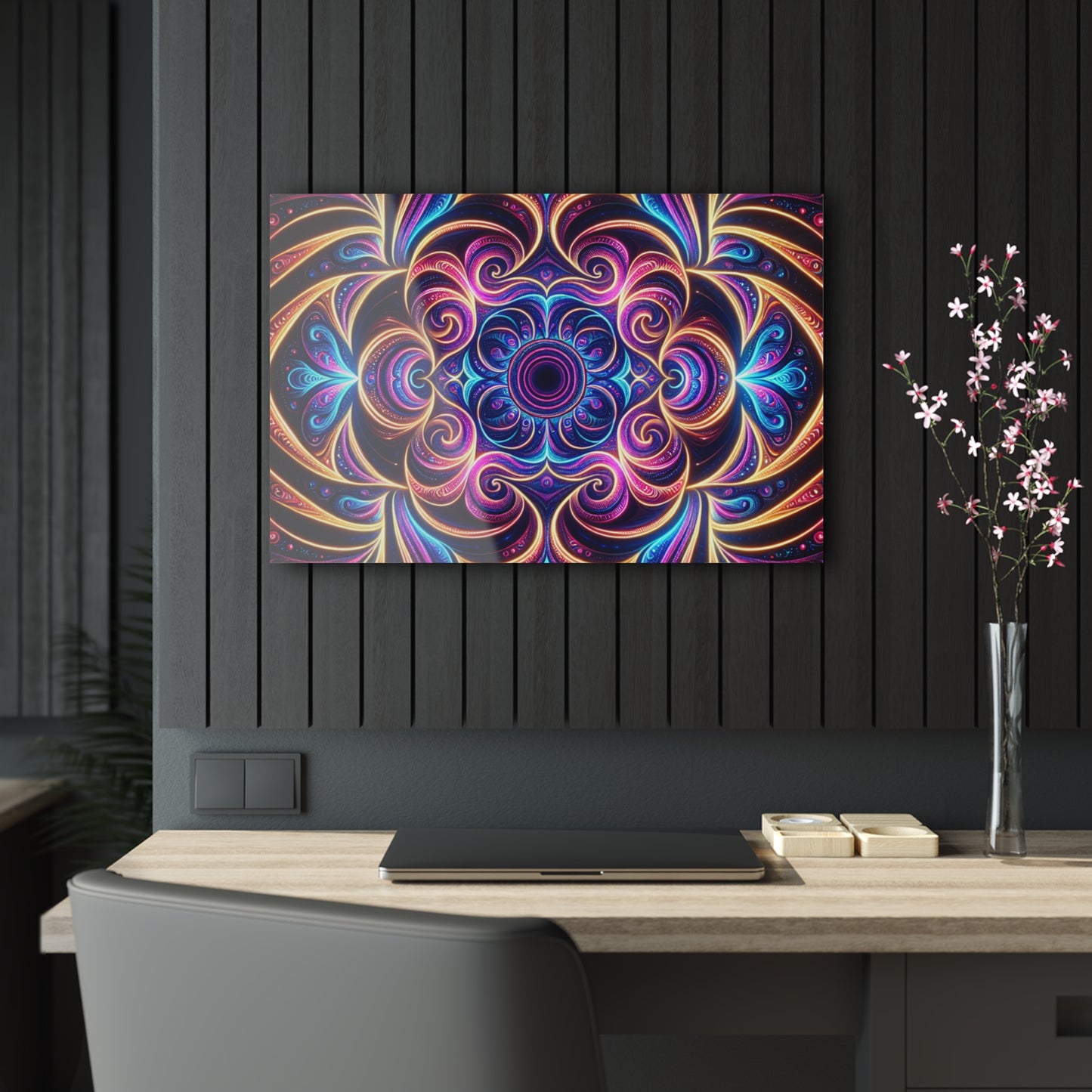 Cosmic Caressassement Trippy infity Pattern 1/4" Glossy Acrylic Art