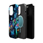 "Neon Dreamscape" Neon Butterflies and Mushrooms Premium Art Magsafe Magnet Tough IPhone 13 14 15 Pro Plus Max and Mini in Matte and Glossy Phone cases