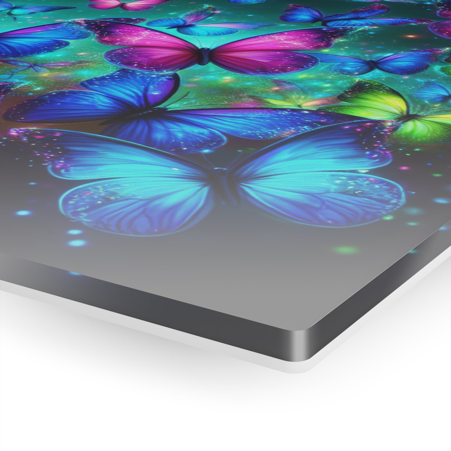 "Glowing Prismatic Butterflies" NEON Butterflies Art 1/4" Glossy Acrylic Art