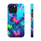 Vivid Glinting Neon Butterflies Neon Butterflies Premium Art Magsafe Magnet Tough IPhone 13 14 15 Pro Plus Max and Mini in Matte and Glossy Phone cases
