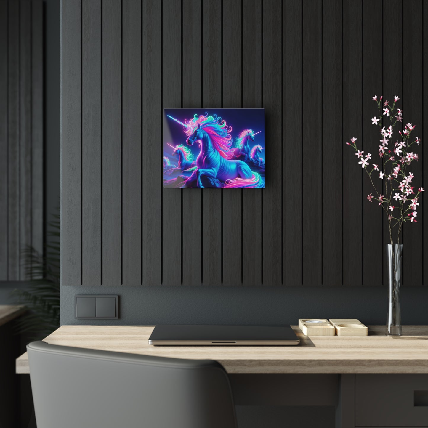"Rainbow Mania" NEON Unocrons Art 1/4" Glossy Acrylic Art