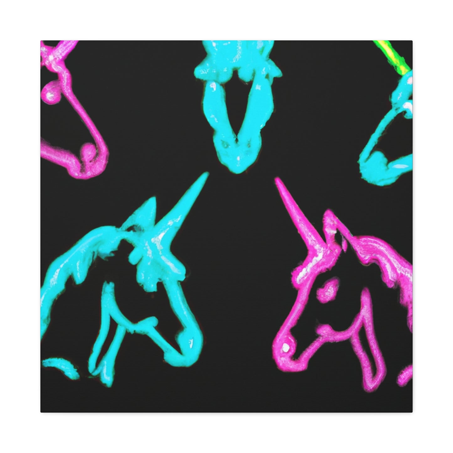 Neon Night Unicorn Prism NEON Unicorns Art Canvas