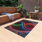 Neon Vortex Infinity. Infinity Patterns Outdoor Rug