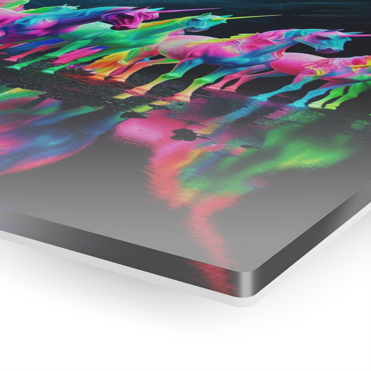 "Fantastical Flash of Unicorns" NEON Unocrons Art 1/4" Glossy Acrylic Art