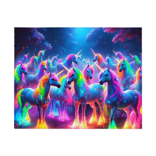 Neonu-Cluster - Neon Unicorns Puzzle 30, 110, 252, and 1000 Pieces