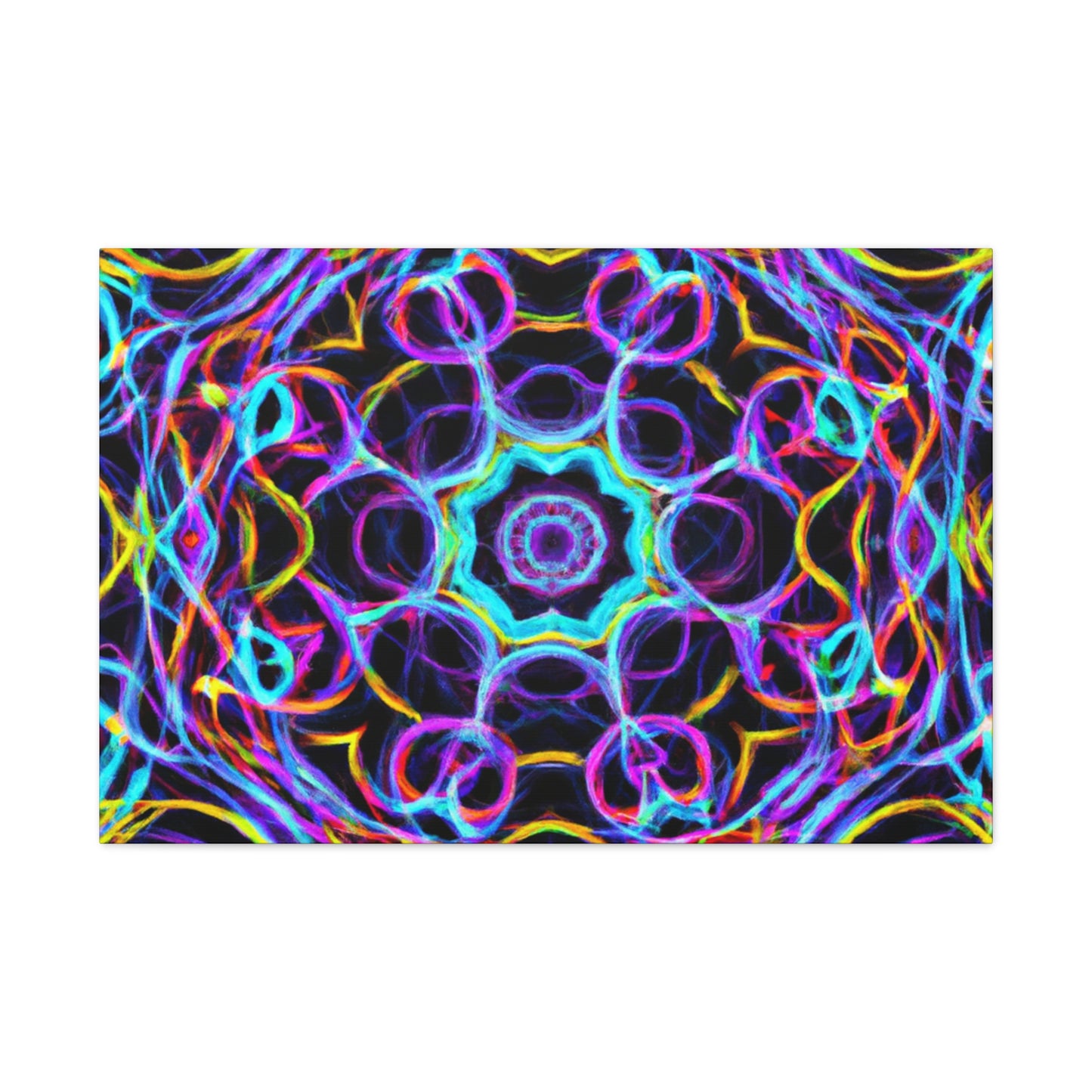 Neon Infinity Voyage. Trippy Infinity Patterns Art Canvas