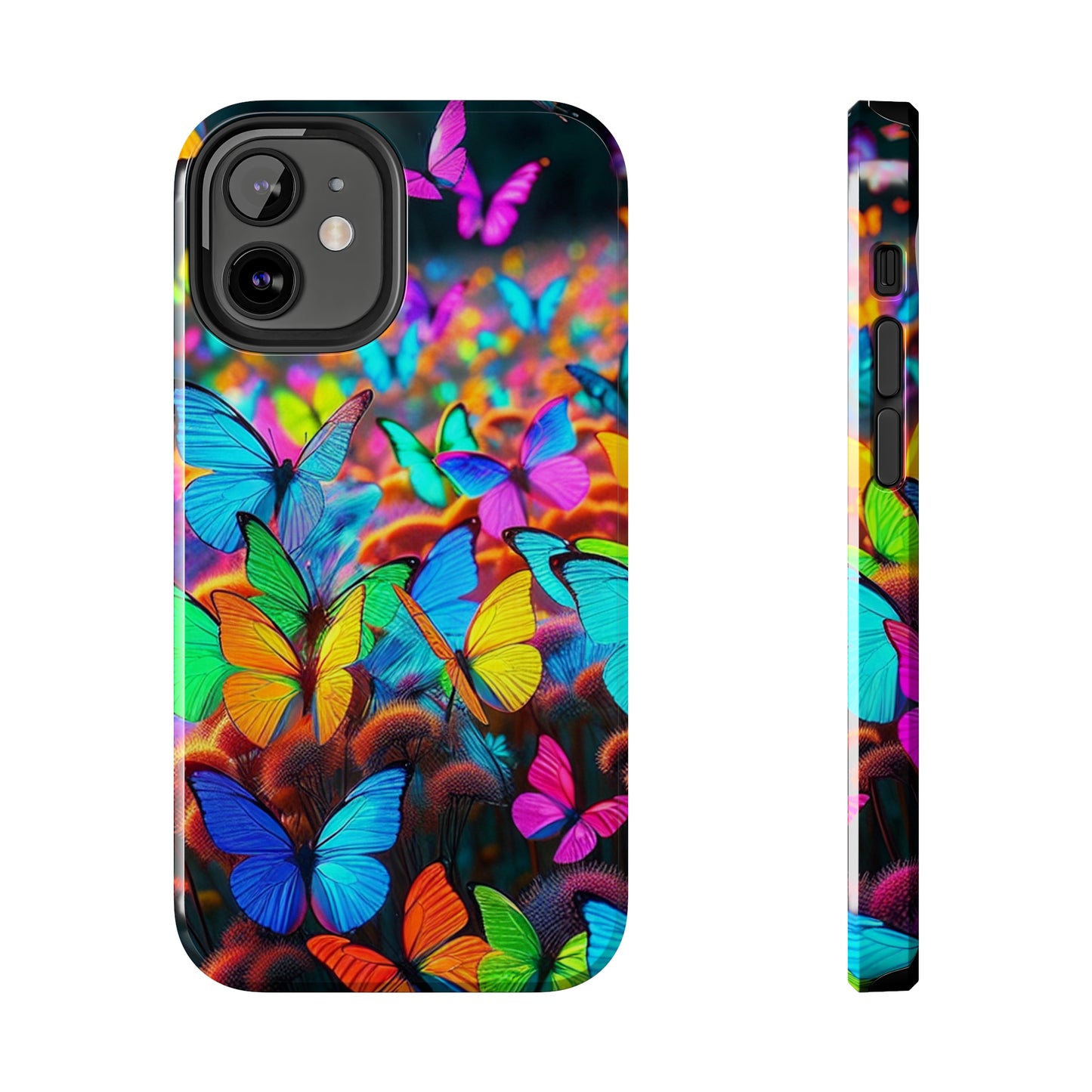 "Neon Butterfly Mural" NEON Butterflies Tough Phone Case Iphone 6 7 8 9 10 11 12 13 14 SE X XR XS Pro Max Mini Plus