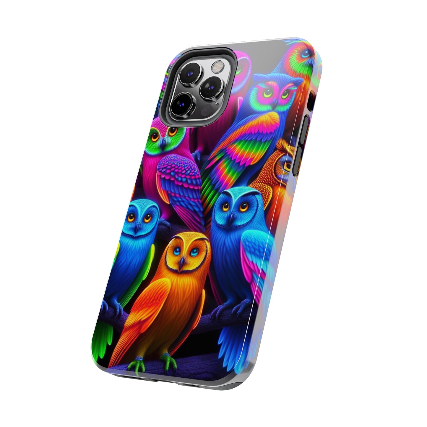 "Electric Vivid Night Owls" NEON Owls Tough Phone Case