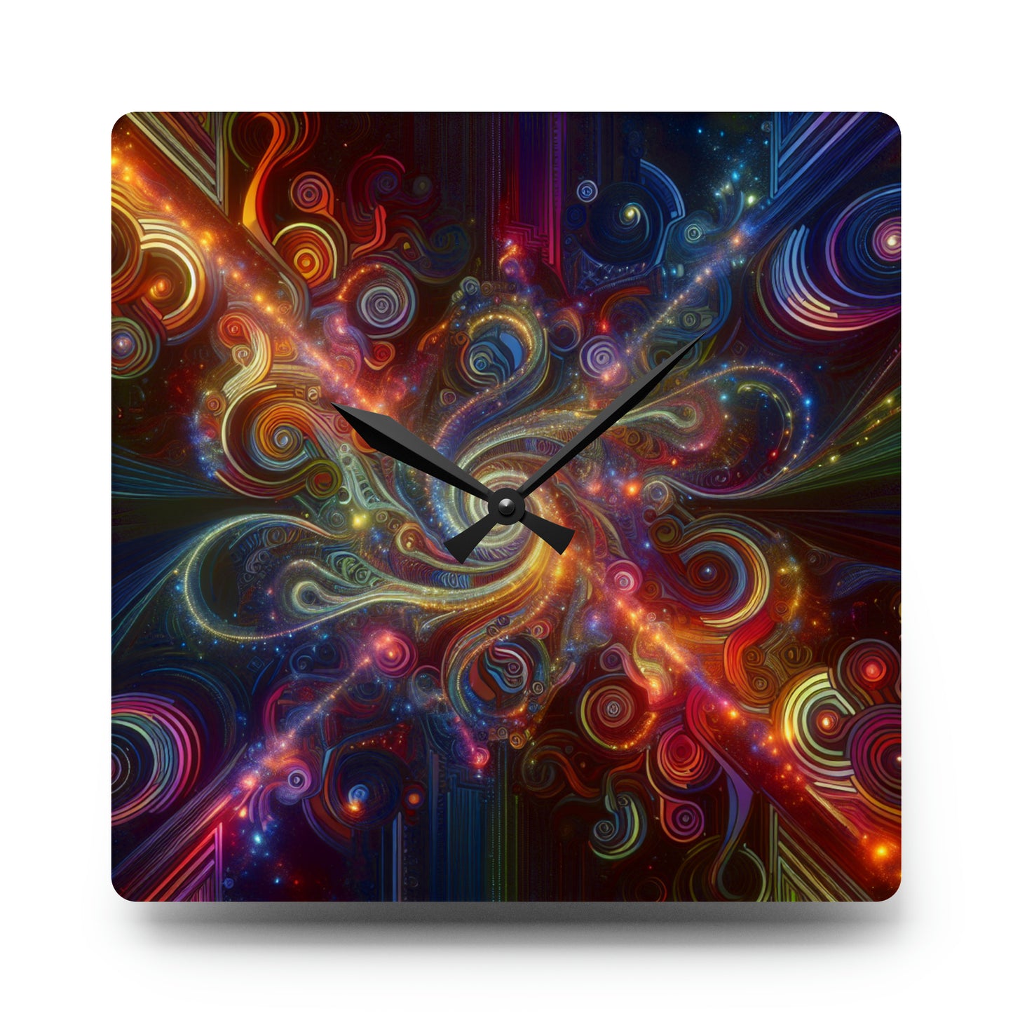 Vibrant Infini-Tripples. Infinity Patterns Art Acrylic Clock