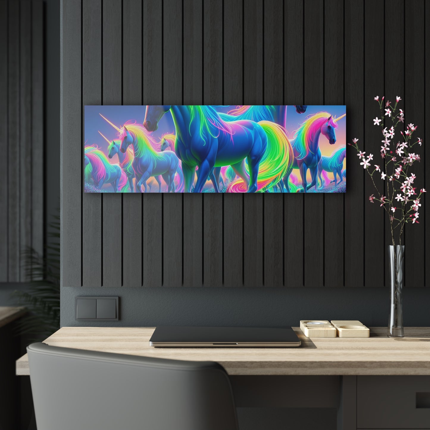 Neon Unicorn Spectacle NEON Unocrons Art 1/4" Glossy Acrylic Art
