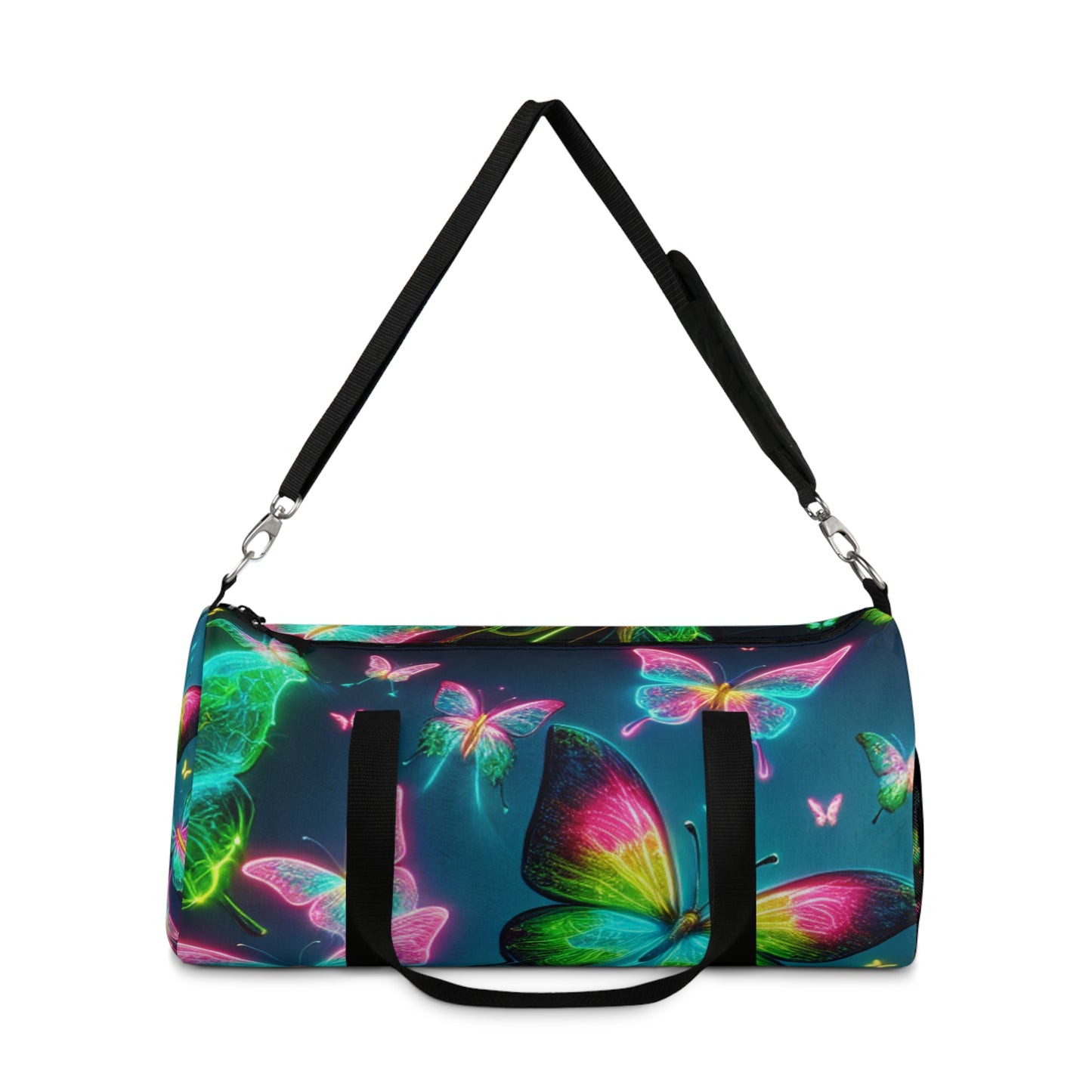"Rainbow of Light" - Neon Butterflies Duffle Bag