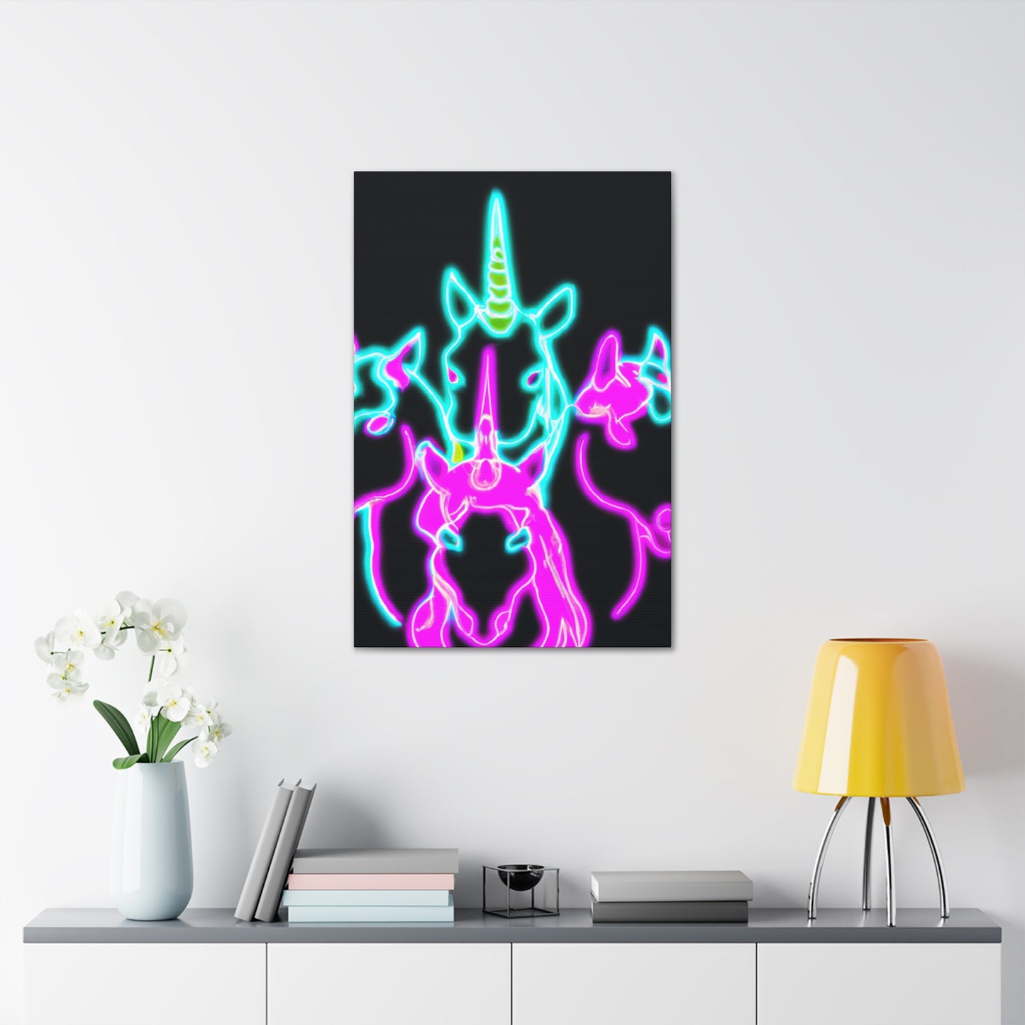 Neon Unicorns Galore! NEON Unicorns Art Canvas