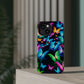 "Neon Butterfly Luridrainbow". Neon Butterflies Premium Art Magsafe Magnet Tough IPhone 13 14 15 Pro Plus Max and Mini in Matte and Glossy Phone cases