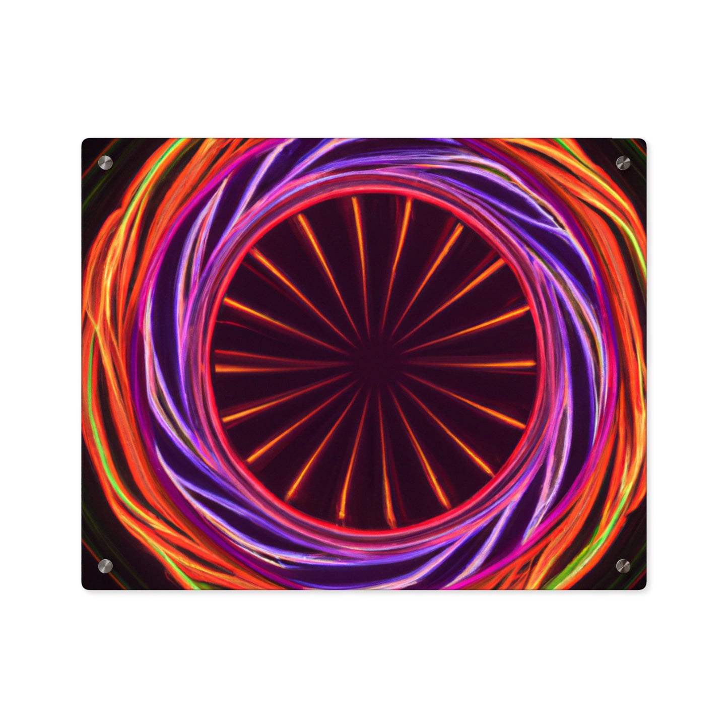 "Radiant Revelry of Neon Infinity" Trippy Infinity Patterns Acrylic Art Panel