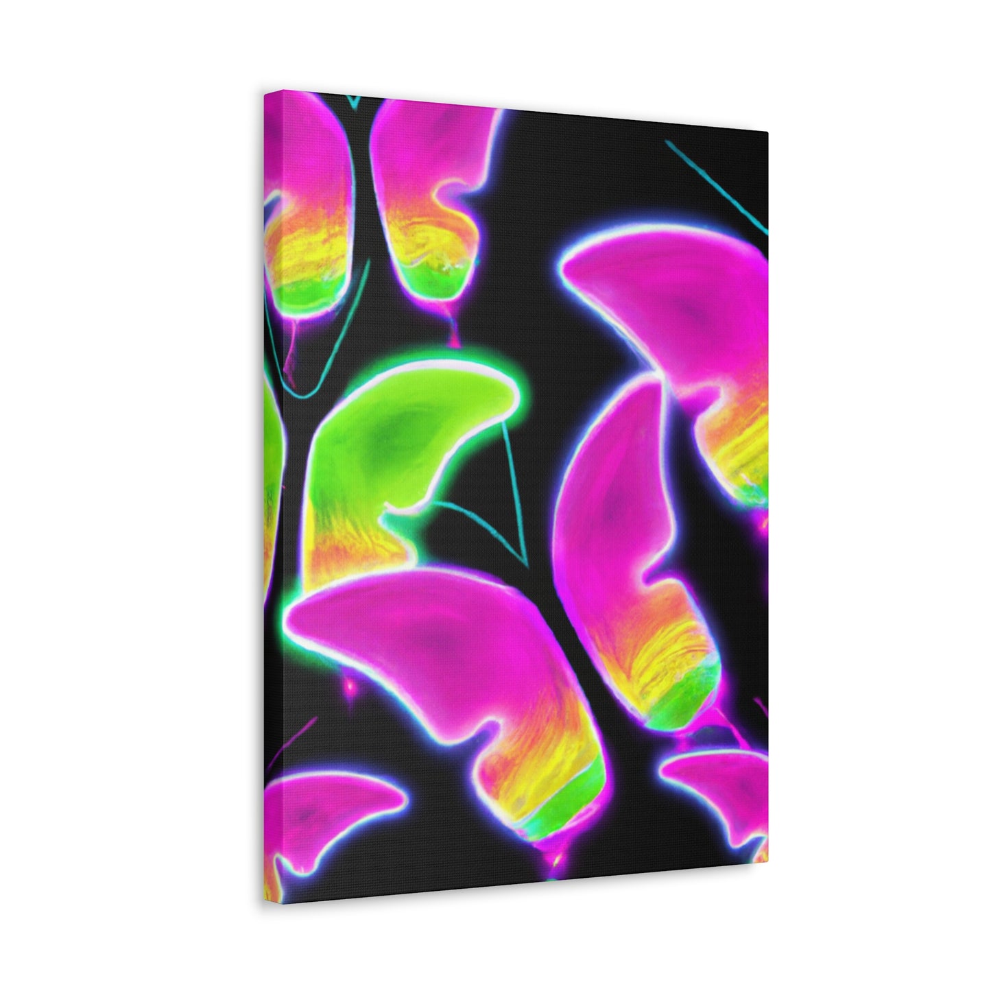 "Neon Butterfly Aurora" Neon Butterflies  Art Canvas