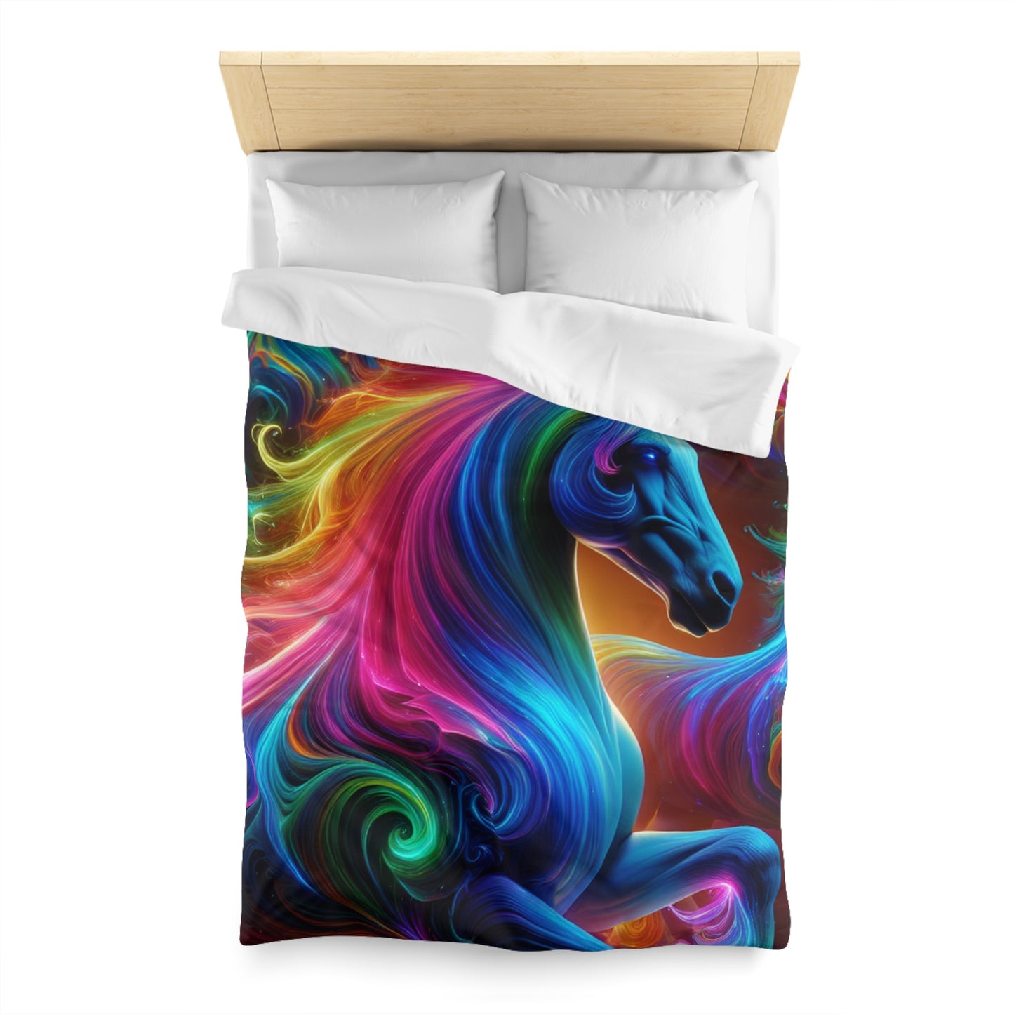 Giovanni Caravaggio - NEON Unicorns Microfiber Duvet Cover