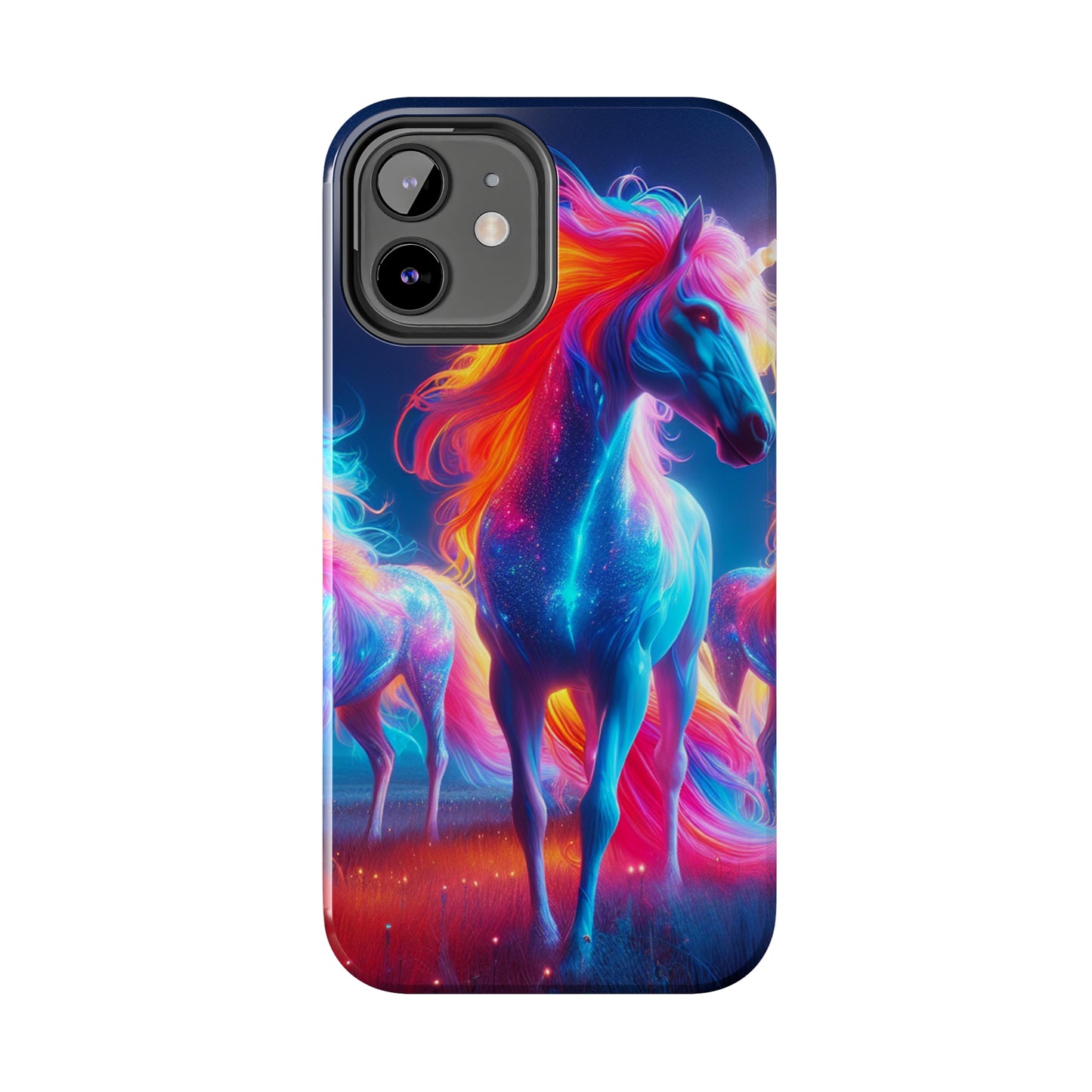 "Neon Dreamscapes: A Pride of Unicorns" NEON Unicorns Tough Phone Case