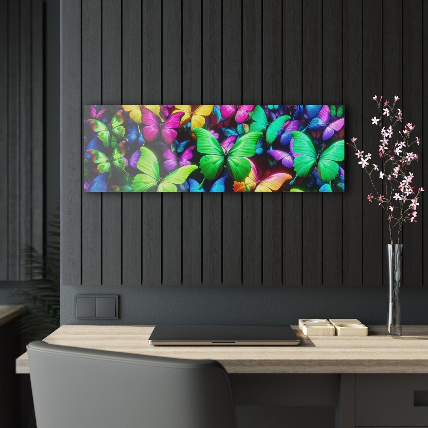 Neon Butterfly Splendor. NEON Butterflies Art 1/4" Glossy Acrylic Art