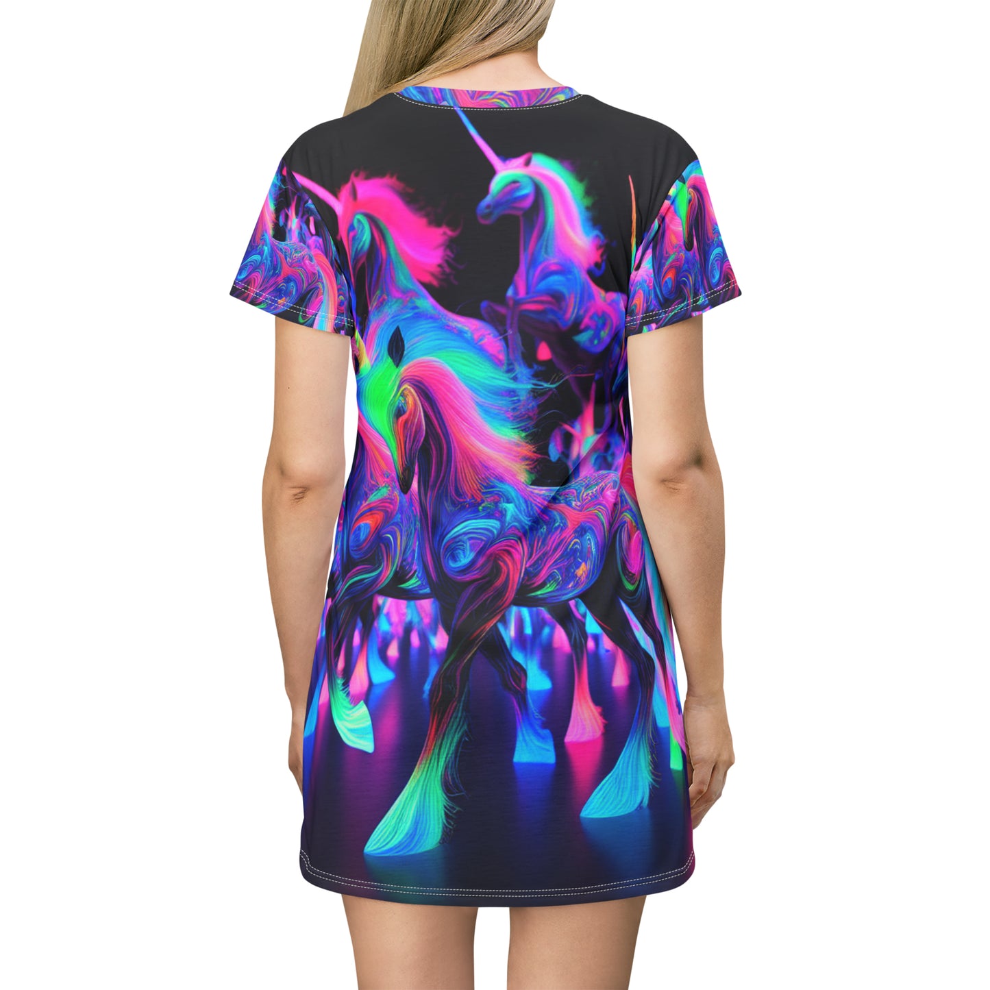 Neon Mystic Unicorn Creations. Neon Unicorns Womans T Shirt Dress