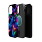 "Vibrant Neon Flutter" Neon Butterflies Premium Art Magsafe Magnet Tough IPhone 13 14 15 Pro Plus Max and Mini in Matte and Glossy Phone cases