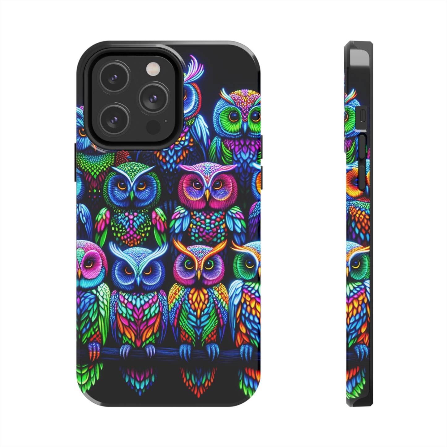 Neon Nocturnal Spectacle. NEON Owls Tough Phone Case