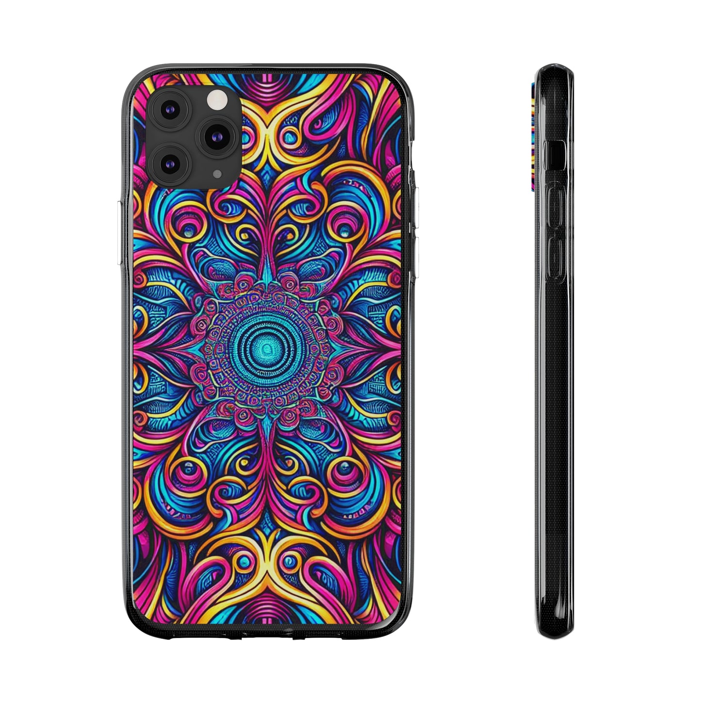 "Fantasia of Fluorescence" Infinity Patterns Art Polycarbonate Phone Case Samsung Galaxy s21 s22 Google Pixel 6 Iphone 11 12 13 14 Pro Max Mini Plus