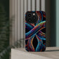 Vibrant Infinity Nocturne Neon Trippy Infinity Patterns Premium Art Magsafe Magnet Tough IPhone 13 14 15 Pro Plus Max and Mini in Matte and Glossy Phone cases