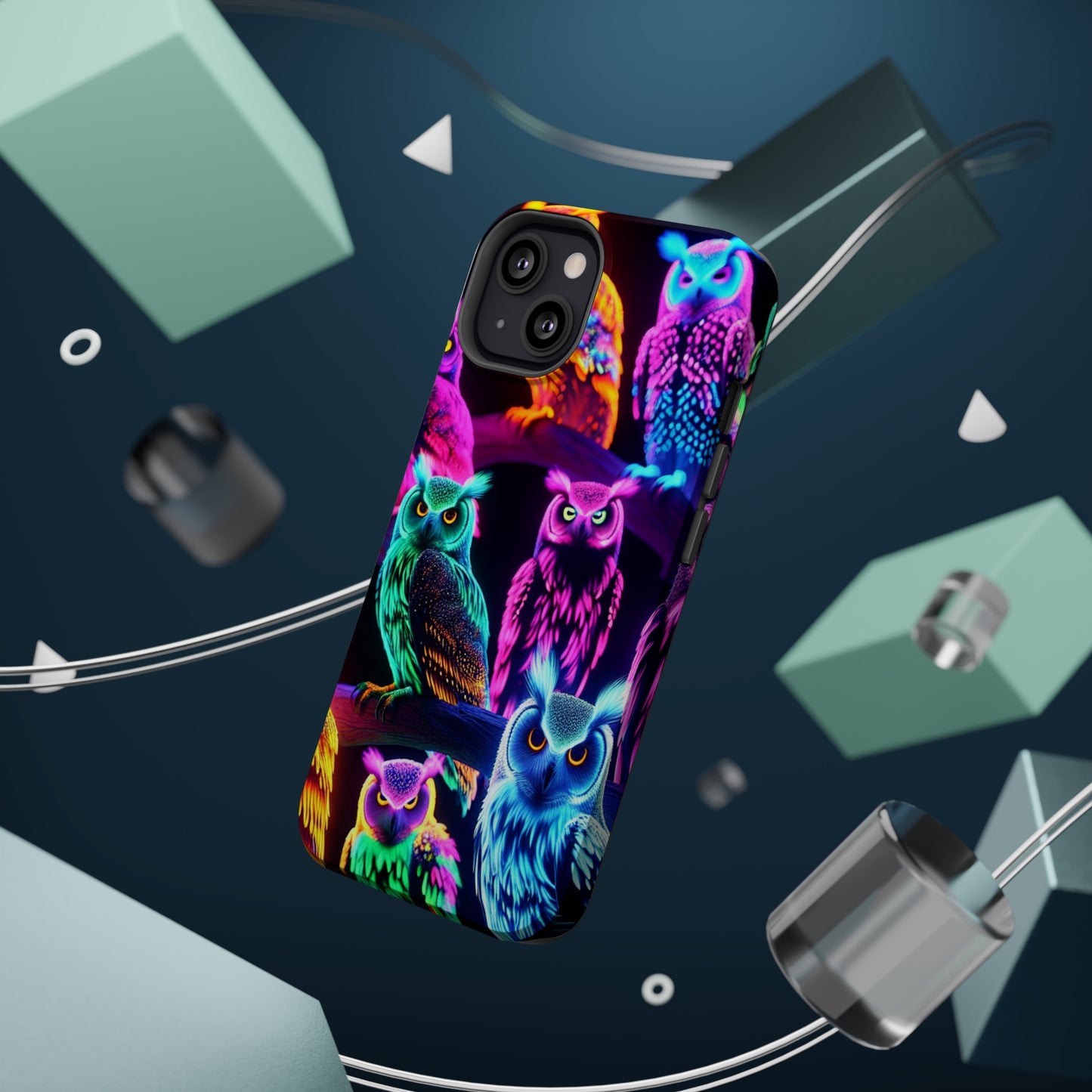 Neon Night Owls. Neon Owls Premium Art Magsafe Magnet Tough IPhone 13 14 15 Pro Plus Max and Mini in Matte and Glossy Phone cases