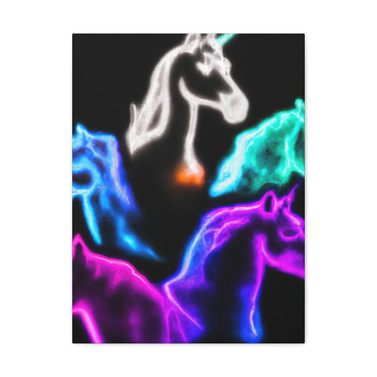 "Neon Harmony" NEON Unicorns Art Canvas