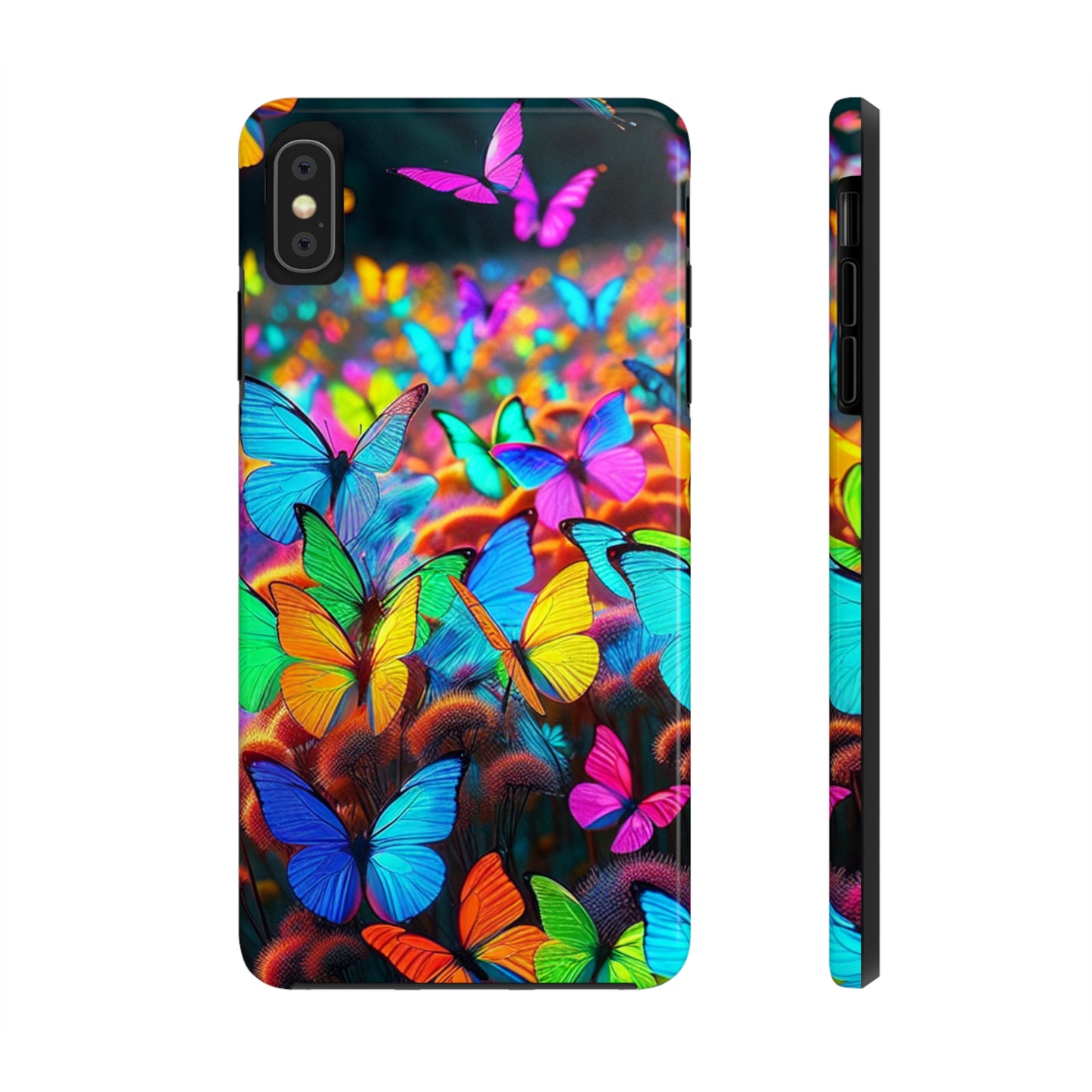"Neon Butterfly Mural" NEON Butterflies Tough Phone Case Iphone 6 7 8 9 10 11 12 13 14 SE X XR XS Pro Max Mini Plus