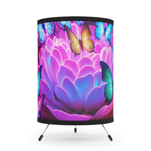 "Glowing Flutterbies" - NEON Butterflies Art Tripod Lamp