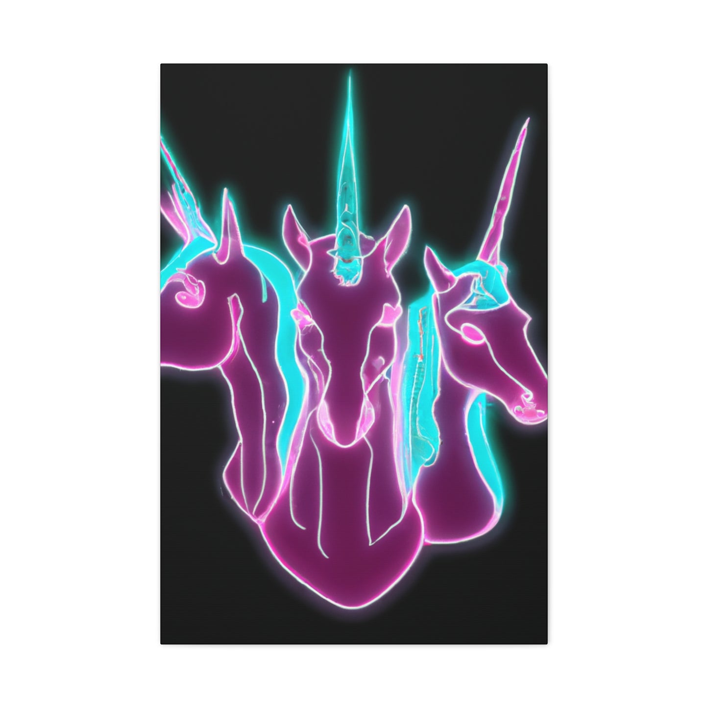 "Neon Unicorn Posse" NEON Unicorns Art Canvas