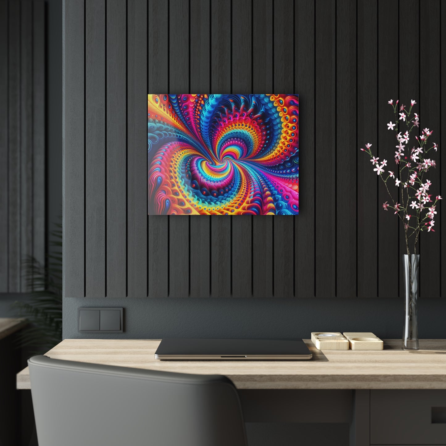 Aurora Fluxion. Trippy infity Pattern 1/4" Glossy Acrylic Art