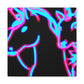 Vibrant Neon Dreamscape NEON Unicorns Art Canvas